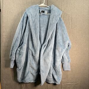 BumbleBella Size XL/1X Wellsoft Lite Plush Hooded Lounger Faded Denim